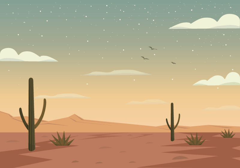 沙漠景观矢量素材(AI/SVG)