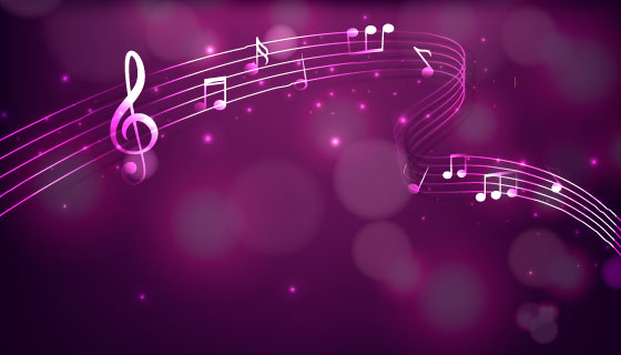 紫色音乐背景矢量素材(EPS/AI)