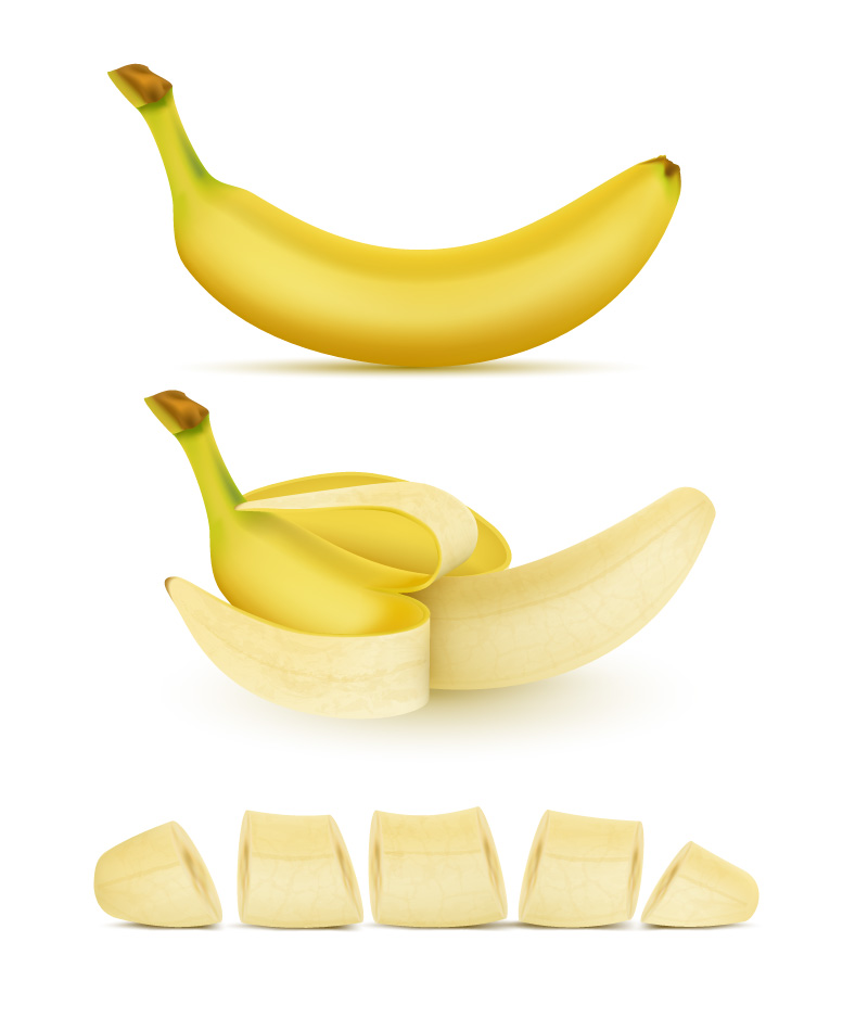 逼真的香蕉矢量素材(EPS)