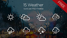 15个免费天气图标(PSD)