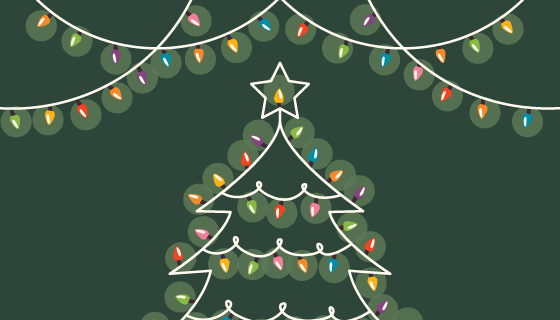 小灯泡组成的圣诞树矢量素材(EPS/AI)