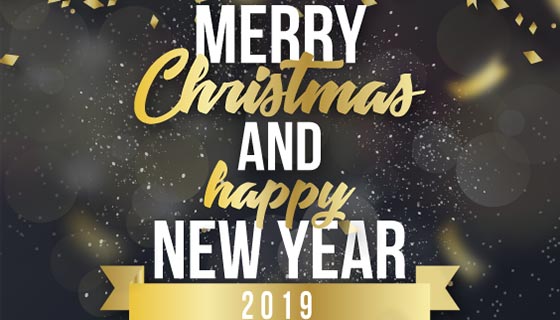 圣诞快乐和2019新年快乐背景矢量素材(EPS)
