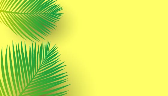 棕榈树树叶亮黄色背景矢量素材(EPS)