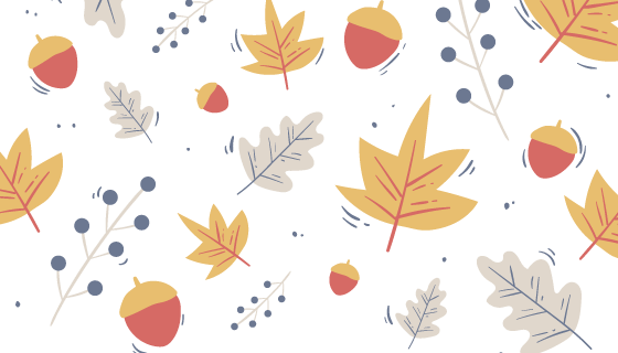 手绘叶子和果实秋天背景矢量素材(AI/EPS)
