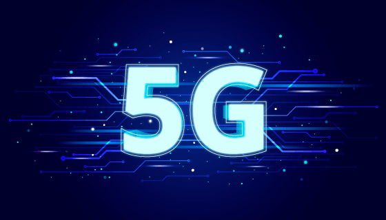 蓝色5G网络概念背景矢量素材(AI/EPS)