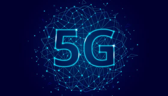 蓝色5G网络概念背景矢量素材(AI/EPS/PNG)
