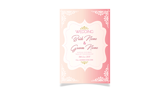 粉红色婚礼卡片矢量素材(EPS)