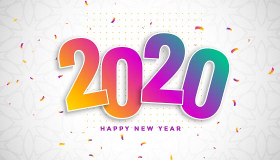 渐变设计2020新年快乐背景矢量素材(EPS)