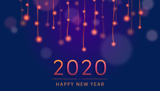 模糊的2020新年快乐背景矢量素材(AI/EPS)