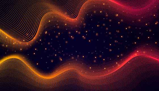 抽象发光粒子波浪背景矢量素材(AI/EPS)