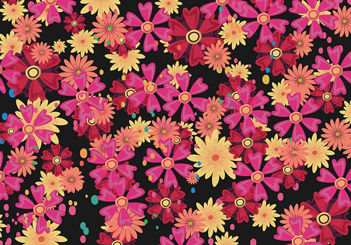 彩色花卉矢量素材(EPS/SVG)