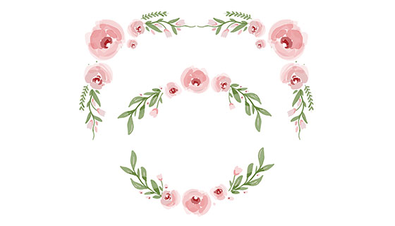 粉红色花朵装饰矢量素材(EPS)