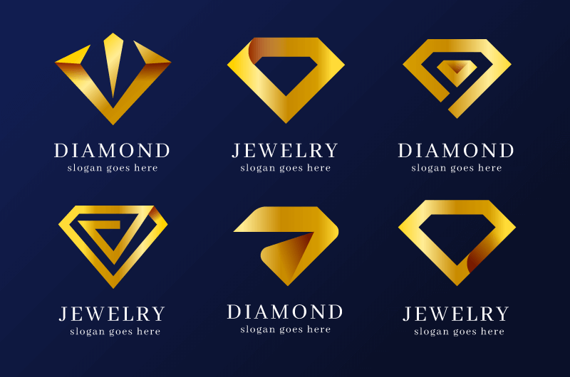 六个创意钻石logo矢量素材aiepspng