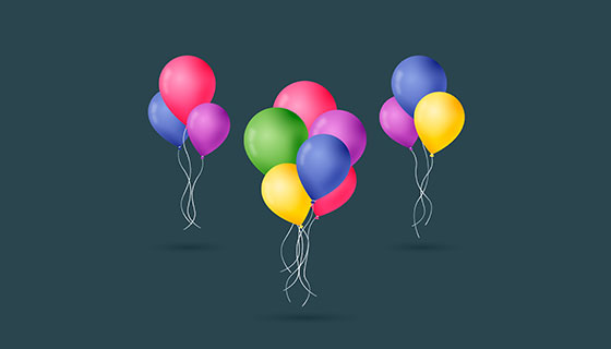 五颜六色的气球矢量素材(EPS/AI/PNG)