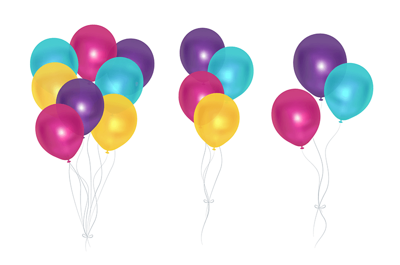 多彩逼真的气球矢量素材(EPS/AI/免扣PNG)