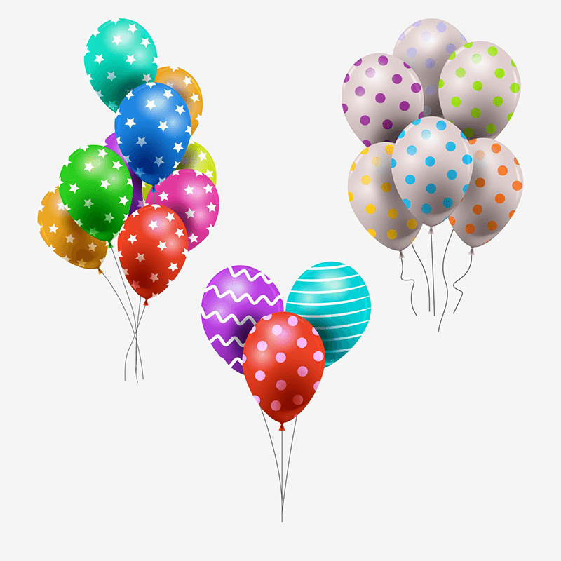 多彩逼真的气球矢量素材(EPS/AI/免扣PNG)
