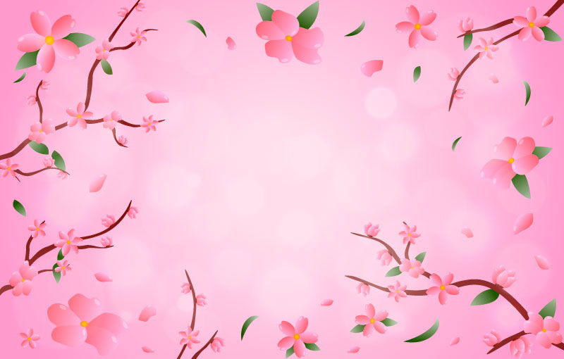粉色漂亮的桃花背景矢量素材(EPS)