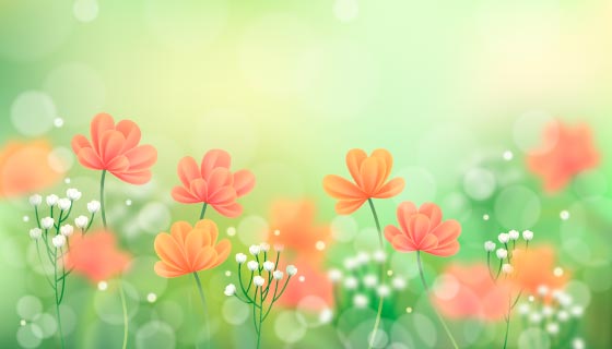 漂亮的花朵设计梦幻春天背景矢量素材(AI/EPS)