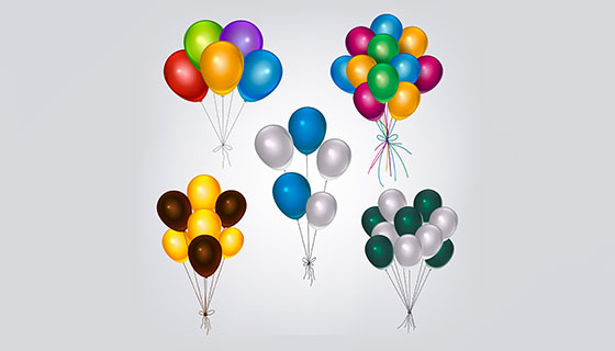 多彩逼真的气球矢量素材(EPS/AI/PNG)