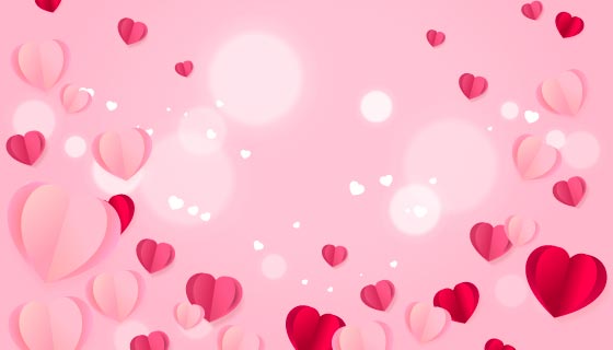 粉色和红色爱心背景矢量素材(EPS)