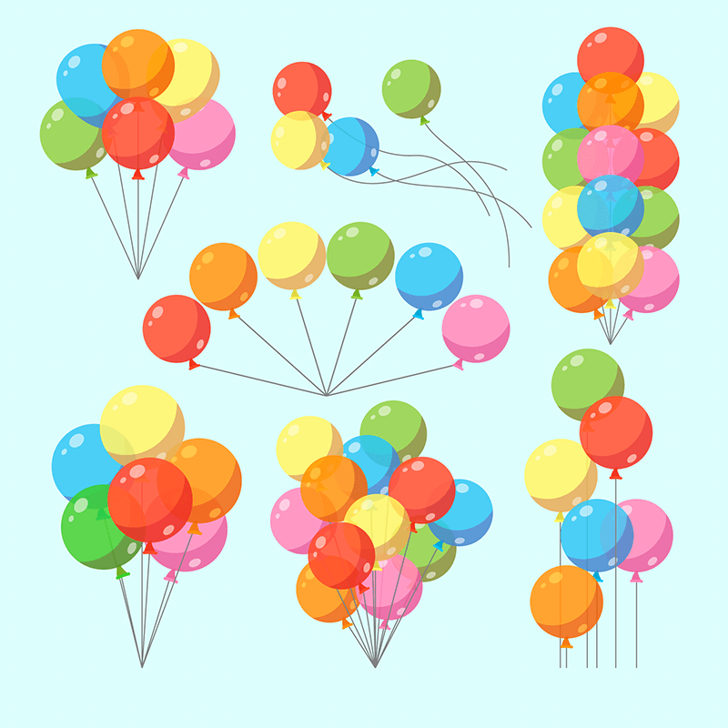 多彩的气球矢量素材(EPS/AI/免扣PNG)