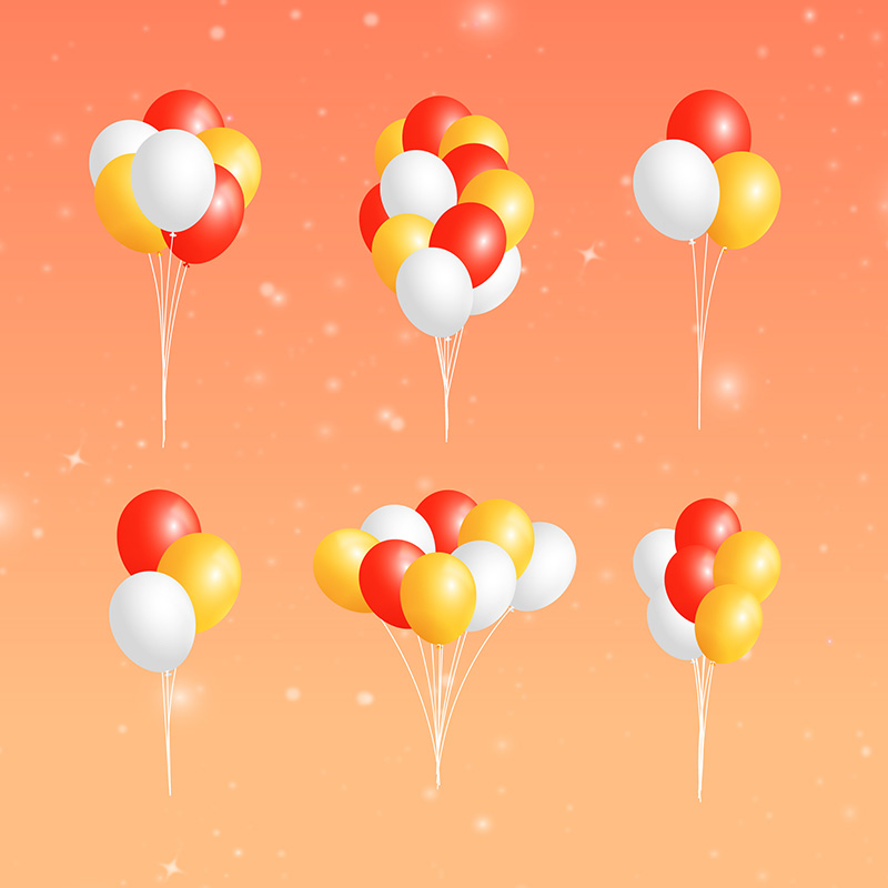 五颜六色的气球矢量素材(EPS/AI/免扣PNG)