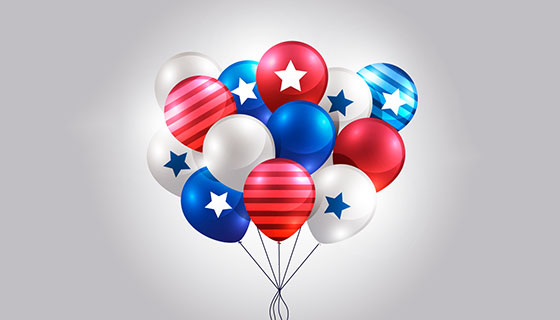 美国独立日逼真气球矢量素材(EPS/AI/PNG)