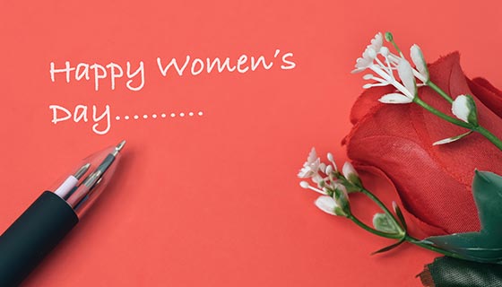 写着 happy women’s day 的卡片和玫瑰花设计妇女节/女神节背景图片素材(JPG)