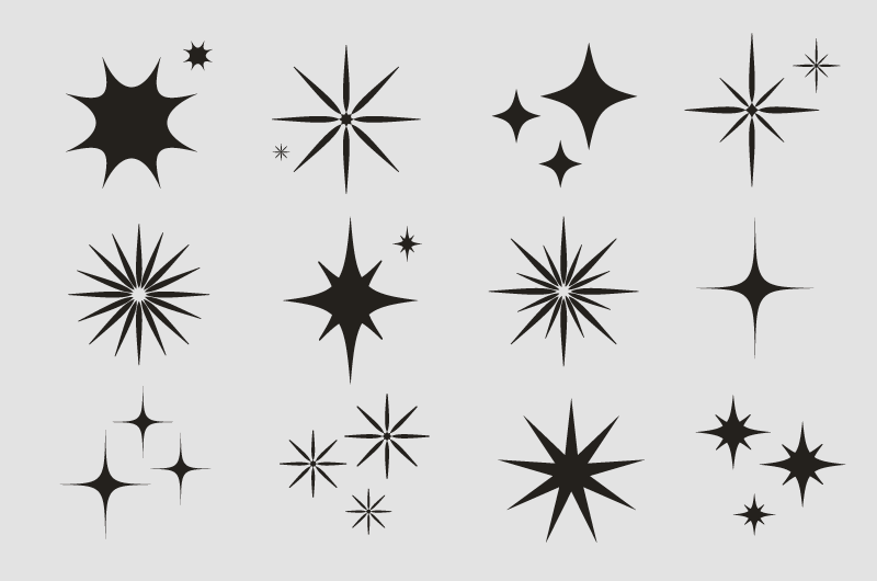 12个简单的星星矢量素材(AI/EPS)