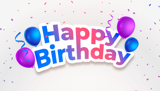气球点缀的 happy birthday 字母矢量素材(EPS)