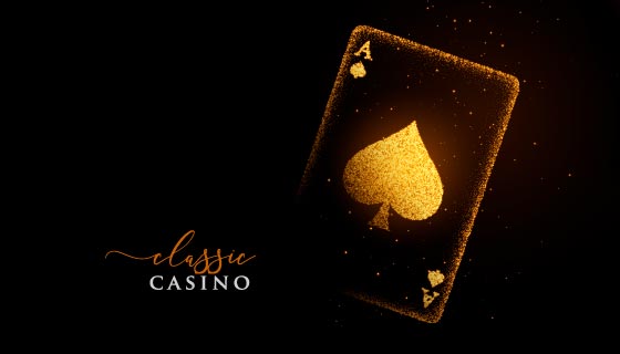 金色粒子黑桃A扑克设计赌场背景矢量素材(EPS)