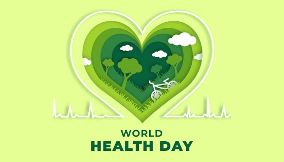 心脏和森林设计世界卫生日矢量素材(AI/EPS)
