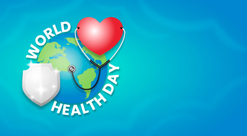 听诊器心脏地球设计世界卫生日矢量素材(EPS)