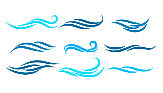 九个简单的波浪 logo 矢量素材(EPS)