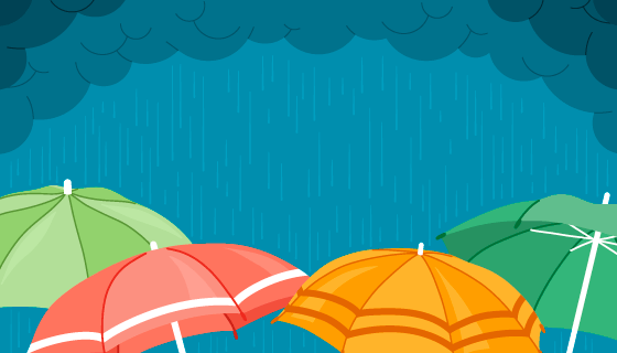 雨中多彩的雨伞设计雨季背景矢量素材(AI/EPS)