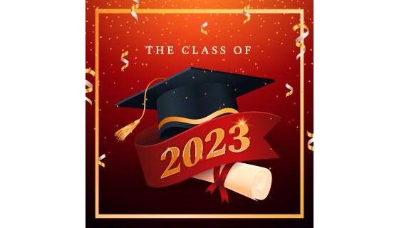 学位帽和学位证书设计 2023 毕业背景矢量素材(AI/EPS)