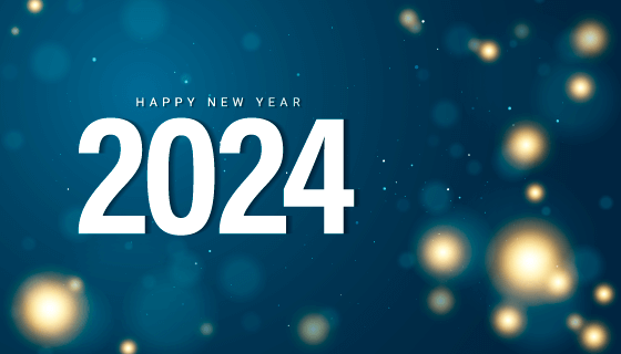 白色数字2024新年快乐背景矢量素材(EPS)