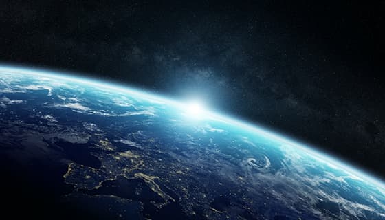 在太空上看蓝色美丽的地球高清图片素材(JPG)