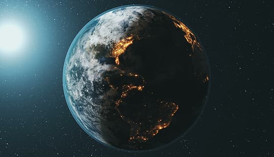 浩瀚宇宙中的地球高清图片素材(JPG)