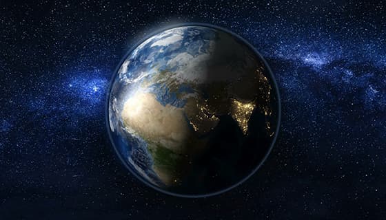 浩瀚宇宙中大气环绕的地球高清图片素材(JPG)