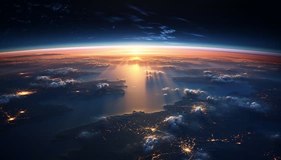 从高空看美丽的地球夜景高清图片素材(JPG)