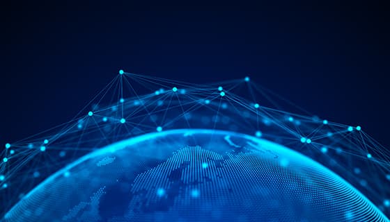 全球网络连接互联互通蓝色地球图片素材(JPG)