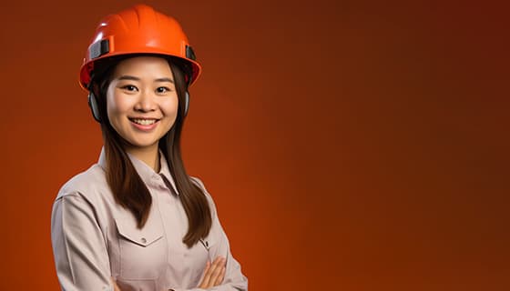 面带微笑的年轻女工人高清图片素材(JPG)