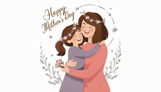 母女拥抱母亲节快乐图片素材(JPG)