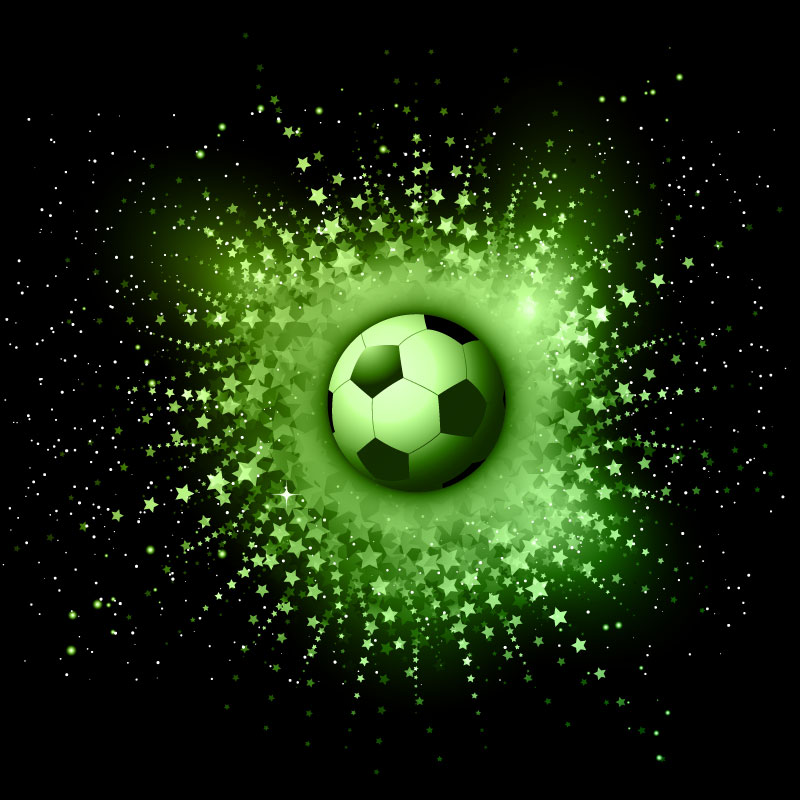 抽象星空背景下的足球矢量素材(EPS)