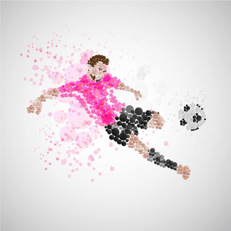 抽象运动员踢足球矢量素材(EPS/AI/免扣PNG)