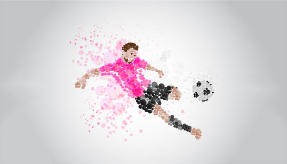 抽象运动员踢足球矢量素材(EPS/AI/PNG)