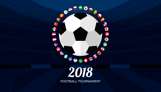 足球和各国国旗世界杯背景矢量素材(EPS/AI/PNG)