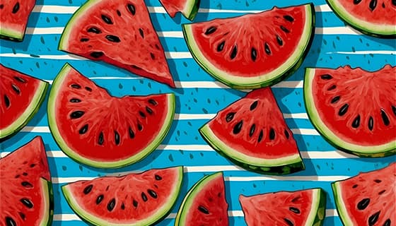 夏天甜甜甜的西瓜背景图片素材(JPG)