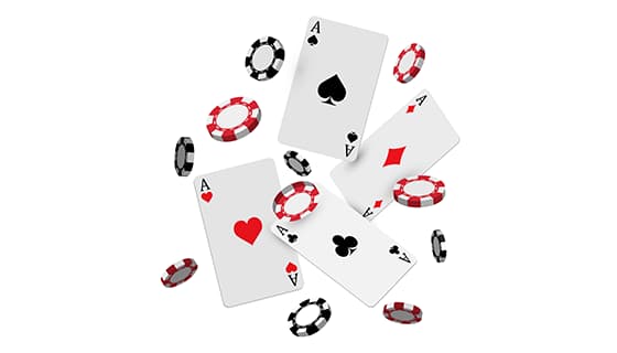 四张扑克A和筹码矢量素材(EPS)